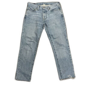 Abercrombie & Fitch Langdon Blue Light Wash Slim Frayed Hem Jeans Size 29 X 26